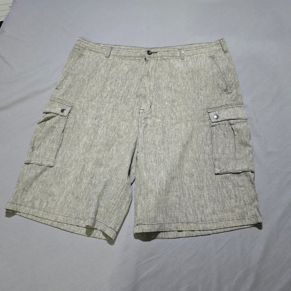 Levi's Cargo Shorts Mens 42 Grey Linen Blend Cotton Stretch Utility